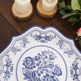 White Blue Chinoiserie Florals Party Plates