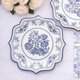 White Blue Paper Dinner Plates