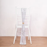 Elevate Your Event Decor with Silver Geometric Diamond Chair Sashes